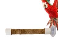 Bird Window Perch, Portable Suction Cups, Adorable Lightweight Parrot Training Perch Rack, Mirror Cage Bath Car, Travel Suctions Stand for Parakeets Macaws Cockatoos