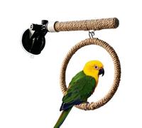 Bird Window Perch, Suction Cup Swing, Parrot Activity Stand | Bird Cage Perch, Parrot Toy, Aviary Accessory for Mirror Car Tile Viewing Watching Apartment House Balcony Outdoor
