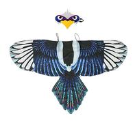 Bird Wings Costume For Kids - Mousseline Fabric 118 x 65 cm | Dress Up Cape With Adjustable Shoulder Straps | Owl Eagle Masquerade Outfit With Facepiece For Boys Girls Ages 3 To 8 Halloween Party Play