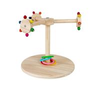 Bird Wood Perch Stand, Paw Grinding Perch Toy, Rotating Windmill Design, Stimulates Beak and Claw Exercise, Ideal for Macaws, Budgies, Sparrows, 8.66x8.66x1.97 inches