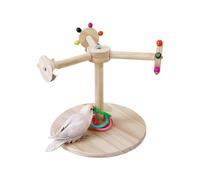 Bird Wood Perch Stand, Rotating Windmill Claw Toy, Natural Wooden Paw Grinding Stick Birds, Interactive Cage Accessory for Cockatiels, Macaws, Budgies, Parrots, Cages, Aviaries, 8.66x8.66x1.97 inches