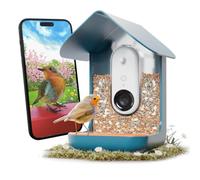 Birdbuddy Mangeoire intelligente non solaire pour oiseaux avec caméra - Identification des espèces d'oiseaux AI, photos 5 Mp, caméra vidéo HD 2K en direct, charge alimentée par batterie, mise au point