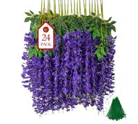 BIRDDIE 24 Pièces Fleur Artificielle Deco Glycine Fleurs Artificielles Tombante pour Décoration du Mariage Fête Jardin