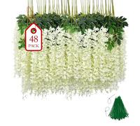 BIRDDIE 48 Pièces Fleur Artificielle Deco Glycine Fleurs Artificielles Tombante pour Décoration du Mariage Fête Jardin