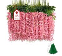 BIRDDIE 48 Pièces Fleur Artificielle Deco Glycine Fleurs Artificielles Tombante pour Décoration du Mariage Fête Jardin