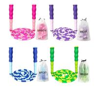 BIRDDIE Corde à Sauter Réglable 2,5m, Corde a Sauter Sport de Vitesse avec Poignée en Mousse Antidérapante, Idéale pour Adultes, Hommes, Femmes, Enfants (Lot de 4)