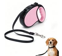 BIRDDIE Laisse rétractable pour chien, 4,8 m, avec poignée antidérapante, laisse en nylon résistante, sans nœud, frein à main, pause, verrouillage, adaptée pour chiens de petite et moyenne taille