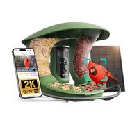 Birdfy 2 mangeoires intelligentes pour oiseaux avec caméra, IA identifie les espèces d'oiseaux, caméra 2K à double objectif pour la diffusion en direct et les photos en gros plan, cadeau d'observation