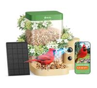Birdfy Mangeoire intelligente pour oiseaux avec caméra ralenti, caméra à double vision nocturne, reconnaissance IA IP66, étanche pour les amateurs d'oiseaux, alimentée par l'énergie solaire (AI by