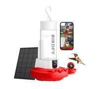 Birdfy Mangeoire pour colibri avec deux caméras - Caméras intelligentes 2K HD à énergie solaire, vidéo en gros plan, visionnage en direct et notifications instantanées, anti-fourmis et étanche pour