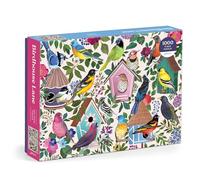 Birdhouse Lane 1000 Piece Puzzle | Illustration de Christine De Carvalho, amoureux des oiseaux, fleurs, difficile, papier recyclé, sans poussière