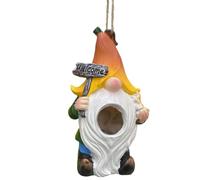 Birdhouse Outside - Rope Suspended Shelter, GNOME Shaped Nesting Box, Outdoor Garden Habitat, Hanging birdHome | Decorative Nesting Box for Balcony Windowsill Courtyard BluebirdRobin Wren Finch SWA