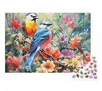 Birds and Flowers Puzzles 1000 Pièces pour Adultes Et Enfants,Cartoon Puzzle pour Adolescents, Jeux Éducatifs De Divertissement Familial 1000pcs (75x50cm)