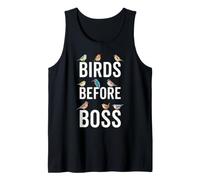 Birds Before Boss Cadeau Amusant pour Les Amoureux des Oiseaux Débardeur
