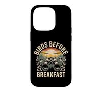 Birds Before Breakfast rétro Observation Oiseaux Jumelles Coque pour iPhone 14 Pro