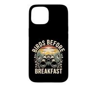 Birds Before Breakfast rétro Observation Oiseaux Jumelles Coque pour iPhone 15
