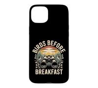 Birds Before Breakfast rétro Observation Oiseaux Jumelles Coque pour iPhone 15 Plus