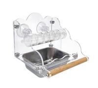 Birds Bowls Bird Dishes, Splash Proof Bird Feeder, Clear Parrot Feeder, Birds Food Bowl with Splash Proof Parakeet Feeders Designed for Easy Access and Cleanliness