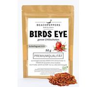 Birds eye Chili 50 g de gousses séchées | Chili séché | convient pour la sauce chaude et la sauce chili | Hot Ones Chili Birdseye Chillischoten | Parfait pour le moulin à chili Chili Très piquant