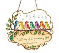 Birds & Flowers Sun Catcher - Acrylic Window Decor | Verse Ornament