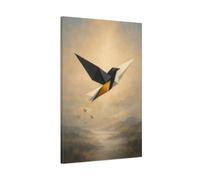 Birds Geometric Black Gold Abstract - Canvas Wall Art Print 24×36 inch (60×90 cm) - Vertical / 1.25 inch (3 cm)
