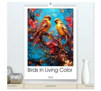 Birds in Living Color (High Quality Premium Wall Calendar 2026 DIN A2 portrait),CALVENDO 12 Month Wall Calendar: Dive into a colorful world of avian ... of birds through digital acrylic paintings.