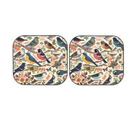 Birds in My Garden - Lot de 2 pare-soleil pliables pour pare-brise de voiture pour la plupart des voitures, accessoires d'intérieur de véhicule universels - Bloque le pare-soleil - Taille M