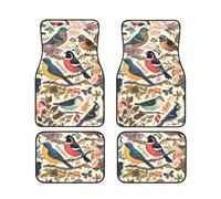 Birds in My Garden - Lot de 4 tapis de sol de voiture antidérapants en néoprène pour voiture, SUV, camionnettes, camions