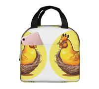 Bird's Nest Boîte à déjeuner réutilisable pour homme et femme Motif poulet doré