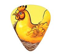 Bird's Nest Golden Chicken Lot de 12 médiators résistants à l'usure pour guitare, basse, guitare électrique, ukulélé, fin, moyen et lourd