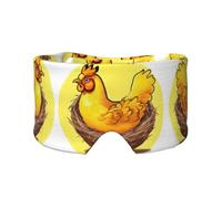 Bird's Nest Golden Chicken Masque de sommeil réglable et cache-oreilles unisexe pour dormir sur le côté (68,1 x 10,9 cm), couverture confortable pour l'intérieur et l'extérieur, le yoga, le voyage