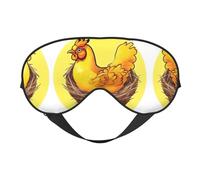 Bird's Nest Golden Chicken Masque doux pour les yeux, imprimé sur toute la surface, 96 % polyester, 4 % élasthanne