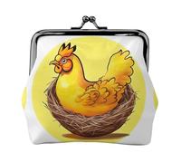 Bird's Nest Golden Chicken Petit porte-monnaie pour femme, pochette rectangulaire avec fermeture à baiser, format de poche, mini porte-monnaie pour femme