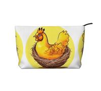 Bird's Nest Golden Chicken Trousse de maquillage tendance en velours côtelé avec fermeture éclair, convient pour les voyages, le camping et une utilisation quotidienne