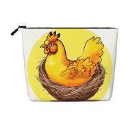 Bird's Nest Golden Chicken Trousse de toilette de voyage polyvalente - Faux chanvre - Trousse de maquillage multi-usage - Organiseur d'accessoires cosmétiques, Noir , Taille unique