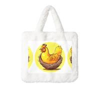 Bird's Nest Sac à main en peluche poulet doré pour femme - Parfait pour les clés, le rouge à lèvres et plus encore - Cadeau idéal pour Noël, la Saint-Valentin