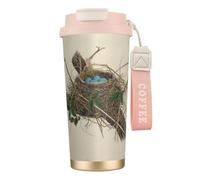 Birds Nest Tasse à café à double paroi en acier inoxydable 316, durable, isolée et élégante, adaptée pour les amateurs de café et de thé