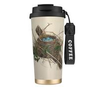 Birds Nest Tasse à café à double paroi en acier inoxydable 316, durable, isolée et élégante, adaptée pour les amateurs de café et de thé