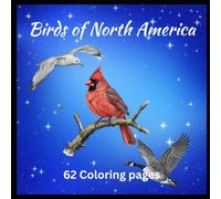 Birds of North America: 62 Coloring pages