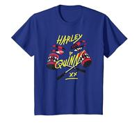 Birds of Prey Harley Quinn in My Eyes T-Shirt, Enfant, Bleu Royal, 2 Ans