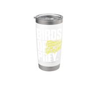 Birds of Prey White and Yellow Logo Gobelet isotherme en acier inoxydable double paroi