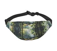 Birds of the Forest Sac banane à bandoulière pour garçons, grand sac banane de voyage tendance pour le sport, la course, le cyclisme, les voyages, la pêche