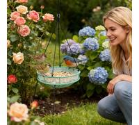 Birdseed Hoop,Lightweight Strong Foldable Stays - Wind Resistant Bee Feeder - for Outdoor Garden Lawn Yard Ground Friends Enthusiast