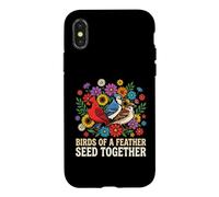 Birdwatcher Oiseaux d'une Graine de Plume Observation d'oiseaux Ensemble Coque pour iPhone X/XS