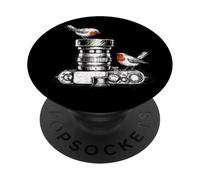 Birdwatcher Photographe Oiseau Caméra Objectif Croquis Nature PopSockets PopGrip Adhésif