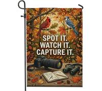 Birdwatching Wildlife Photography Citation Cardinal Garden Flag 30,5 x 45,7 | Thème d'observation des oiseaux, drapeau de cour, photographie de la faune, décoration extérieure, cadeau pour amoureux de la