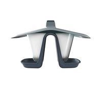 BirdyFeed Double mangeoire pour canards en plastique de couleur anthracite 28 (L) x 18,5 (l) x 17,3 (H) cm