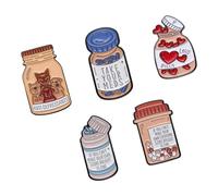 Bireet Lot de 5 pin's inspirants de dessin animé pour médecin, infirmière, vêtements et chapeaux, Size Approx. 17x30mm/0.66x1.18in, Métal