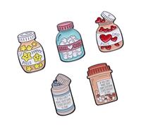 Bireet Lot de 5 pin's inspirants de dessin animé pour médecin, infirmière, vêtements et chapeaux, Size Approx. 17x30mm/0.66x1.18in, Métal