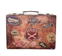 Birendy 1712-CarService-XL-36 Coffre de voyage, valise de voiture, avec cuir synthétique, coffre au trésor, coffre de pirate, boîte en bois